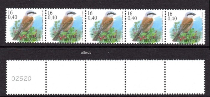 BELGIA 2000, Fauna, Pasari, serie neuzata, MNH
