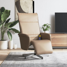 vidaXL Fotoliu rabatabil cu suport picioare cappuccino piele ecologică