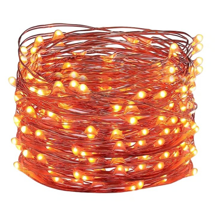 Instalatie cu 50 de LED-uri, 5m lungime, cupru, palstic