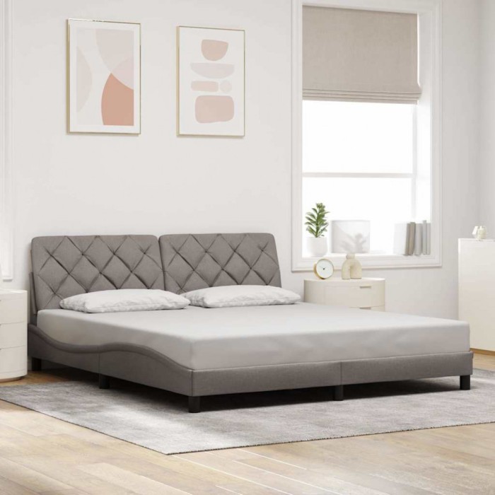 vidaXL Cadru de pat fără saltea, gri taupe, 180x200 cm, textil 3310619