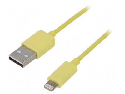 Cablu USB 2.0 Apple Lightning 1m Galben foto