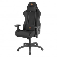 Scaun gaming ergonomic DELTACO GAMING Nylon, cu perna pentru gat si suport lombar, gri foto