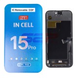 Display LCD Touchscreen cu Rama Apple iPhone 15 Pro Negru COF INCELL
