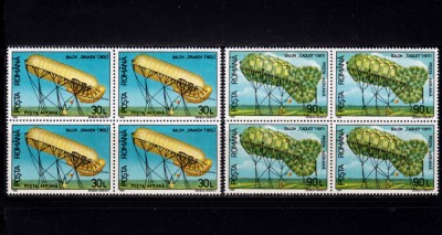 RO 1993 LP 1308 &amp;quot;Aerostate folosite in Romania &amp;quot;, bloc de 4 ,MNH foto