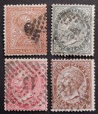 Italia, 1863- 77, King Emanuel II, Scott 25,26,30,si 31