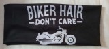 Bandana neagra rock &quot;Biker Hair don&#039;t care&quot;, noua