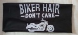 Bandana neagra rock &quot;Biker Hair don&#039;t care&quot;, noua, Universal, Negru