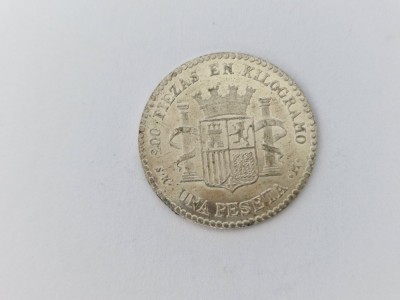 Spania Una Peseta Rebatere 1869 Argint- Rebatere !!! foto