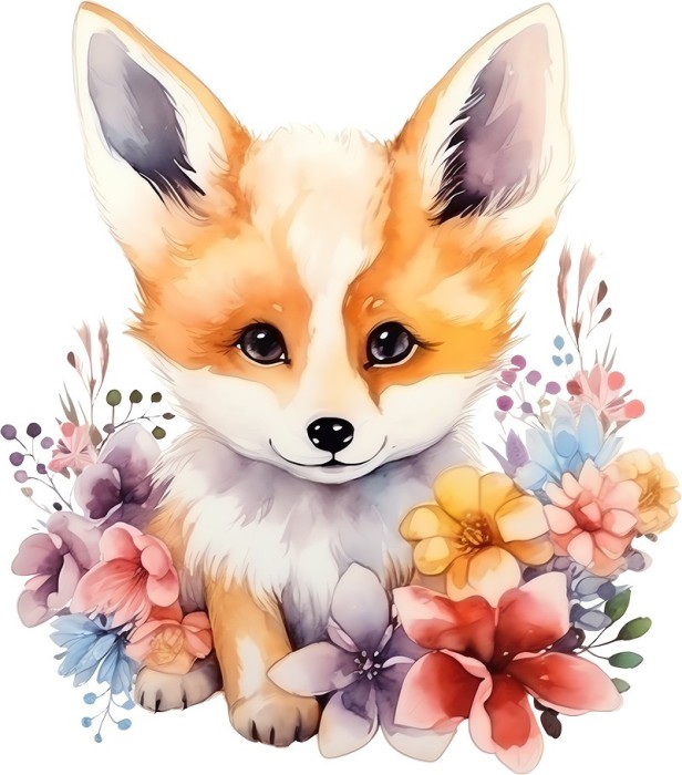 Sticker decorativ, Vulpe, Multicolor, 68 cm, 1351STK-8
