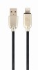 CABLU alimentare si date GEMBIRD, pt. smartphone, USB 2.0 (T) la Lightning (T), 1m, premium, cablu din cauciuc, negru, conectori argintii, &quot;CC-USB2R-A