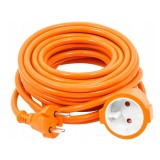 Cablu Prelungitor 20m, 2x1mm, 2500W, Portocaliu - Verke. Extensie electrica de calitate