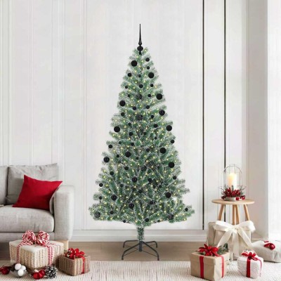 vidaXL Pom de Crăciun artificial cu zăpadă imitată și lumină LED 3396825 foto