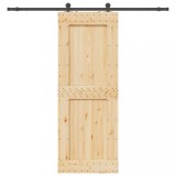 Ușă glisantă cu set de feronerie 85x210 cm, lemn masiv de pin