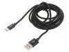 Cablu USB 2.0 USB A la USB C 2m Negru Textilă 480Mbps