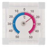 Termometru Exterior Geam Autoadeziv -50&deg;C +50&deg;C, Rotund, Plastic, Montare Interior/Exterior, 76mm