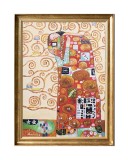 Cumpara ieftin Tablou celebru pictat manual inramat, Copacul vietii, 80x60cm ulei pe panza, reproducere Gustav Klimt, rama din lemn