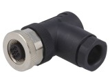 Conector M12 mamă 5 pini, IP67, 60V, unghi 90&deg; - TE Connectivity