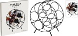 Suport sticle vin metalic rotund, design modern, 31x18x33 cm