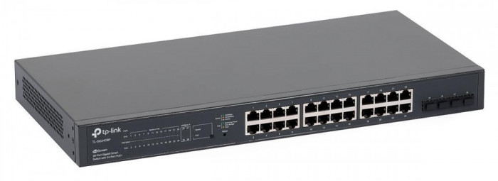 Switch tp-link tl-sg2428p jetstream 28-port gigabit smart switch with 24-port poe+ standards and protocols: ieee