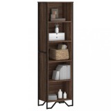 Gossi biblioteca, stejar maro, 50x31x169 cm, lemn prelucrat