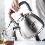 Fierbator argintiu cu fluier, aluminiu, 3L, ceainic, Klausberg