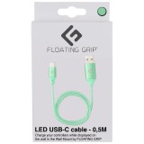 Cablu Controller Floating Grip 0,5m Led Usb C Green PS5