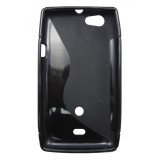 Husa silicon S-line neagra pentru Sony Xperia Miro (ST23i)