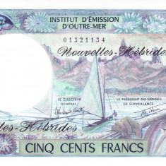 Bancnota Noile Hebride 500 Franci (1980) - P19d UNC