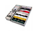 Set 4 organizatoare pentru sertar dulap, ideal pentru lenjerie si sosete, gri/bej