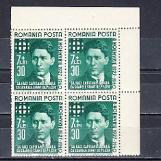 M1 TX7 12 - 1940 - Codreanu - pereche de cate patru timbre