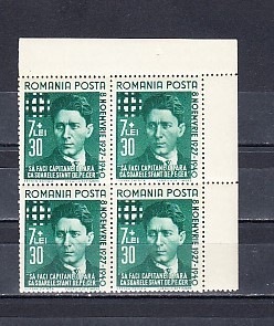 M1 TX7 12 - 1940 - Codreanu - pereche de cate patru timbre