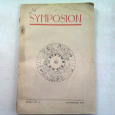 SYMPOSION - REVISTA DE CULTURA NR.1/OCTOMBRIE 1938