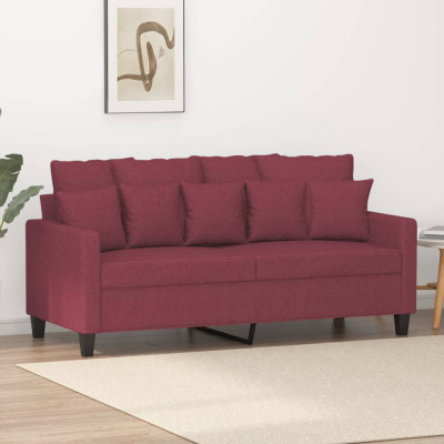 vidaXL Canapea cu 2 locuri, roșu vin, 140 cm, material textil foto
