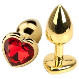 Dildo metalic Rosy Medium Heart Red Diamond