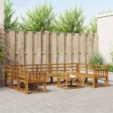 vidaXL Set de canapele de exterior 10 pcs natural Lemn Solid de Acacia 3367012