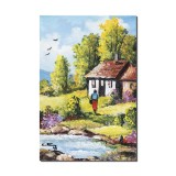 Tablou eisaj din natura pictat manual, Amintiri, 30x20cm ulei pe panza, gata de agatat pe perete