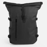Rucsac Negru Roll-top din Piele Artificială pentru călătorii, CMCLASS