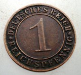 B.222 GERMANIA WEIMAR 1 REICHSPFENNIG 1934 D