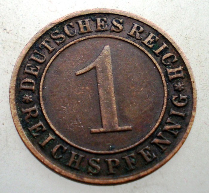 B.222 GERMANIA WEIMAR 1 REICHSPFENNIG 1934 D
