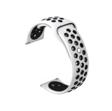 Curea silicon compatibila Huawei Watch GT 7 46mm, telescoape Quick Release, 22mm, Alb/Negru
