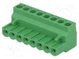 Conector regletă de conexiuni deconectabilă mufă mamă 15A TE Connectivity verde 8 pini