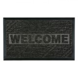 Covoraș Ușă, Model Welcome, Culoare Negru, 75x45cm, Cauciuc-Mochetă, Oem