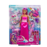 Barbie Dreamtopia papusa cu rochie roz, Mattel