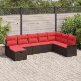 vidaXL Set de canapele pentru grădină cu pernă 8 pcs Rattan poli 3360265
