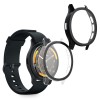 Set 2 Huse Kwmobile + Sticla Securizata Garmin Venu 3S, Transparent/Negru, Plastic, Protectie Socuri