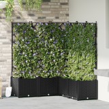 VidaXL Ghiveci de grădină cu trellis 5 bucăți Negre 120x120x143 cm