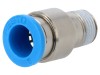 Conector Push-in Simplu FESTO 8mm, Racord Pneumatic QS-1/8-8-I, Alama Nichelata, NBR, -10-80&deg;C