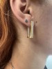 Cercei eleganți din argint 925 placat cu aur &ndash; design geometric cu micro, Argintboutique