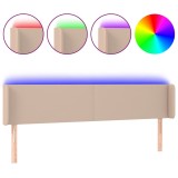 Cumpara ieftin Tablie de pat cu LED, cappuccino 203x16x78/88cm piele ecologica