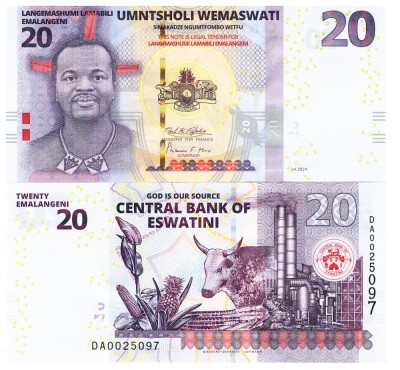 Swaziland 20 Emalangeni 2024 P-44 UNC foto